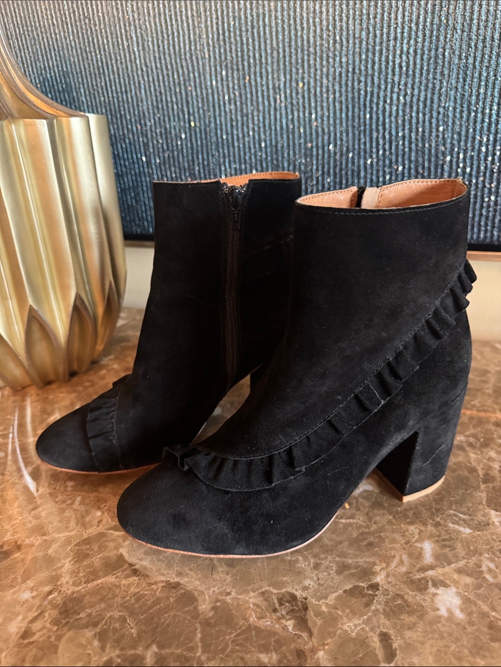 Latigo Black Suede Ankle Boots